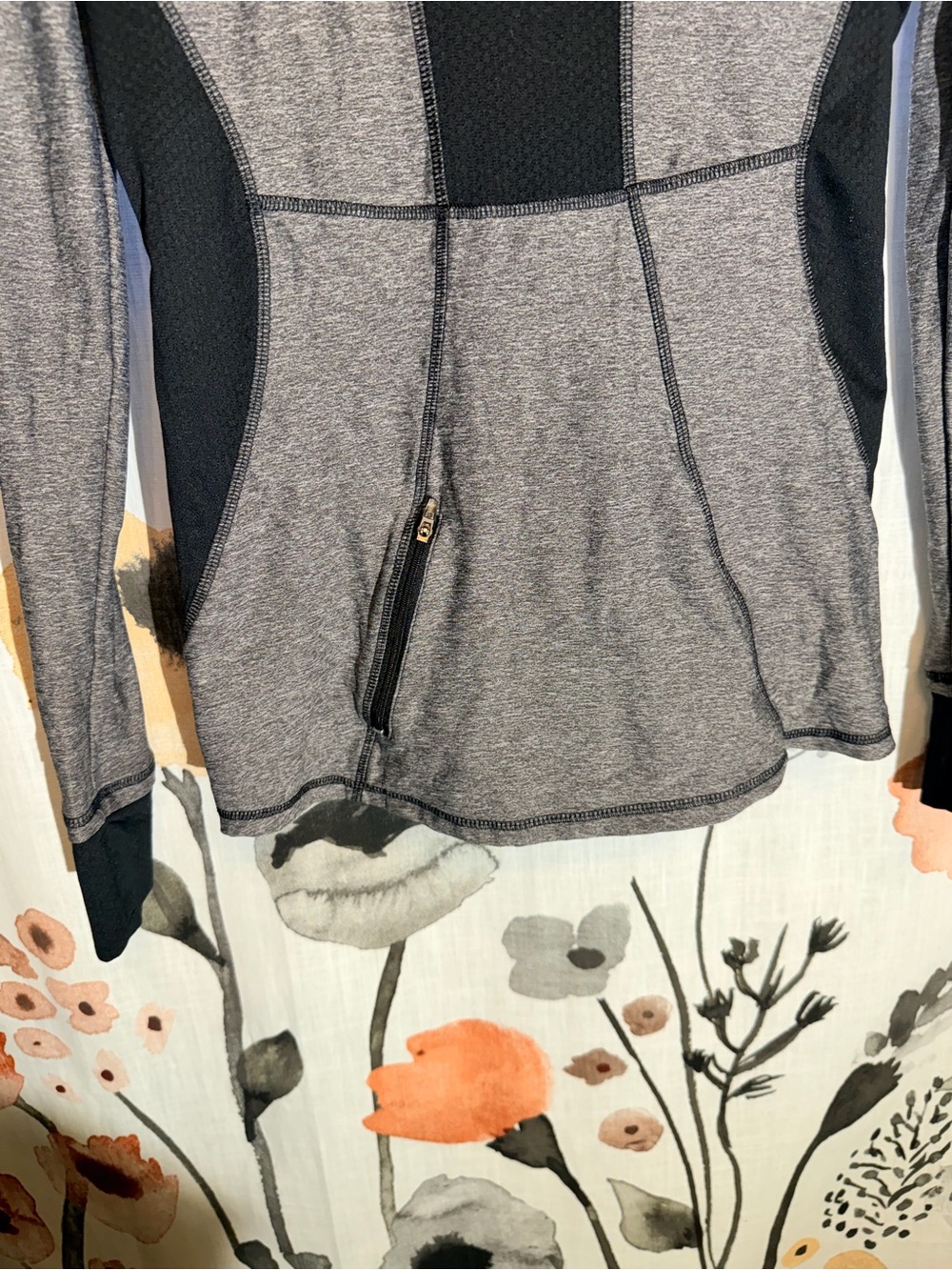 Athletic Works Gray Heather Half-Zip Performance Pullover with Black Panels - Picture 9 of 11